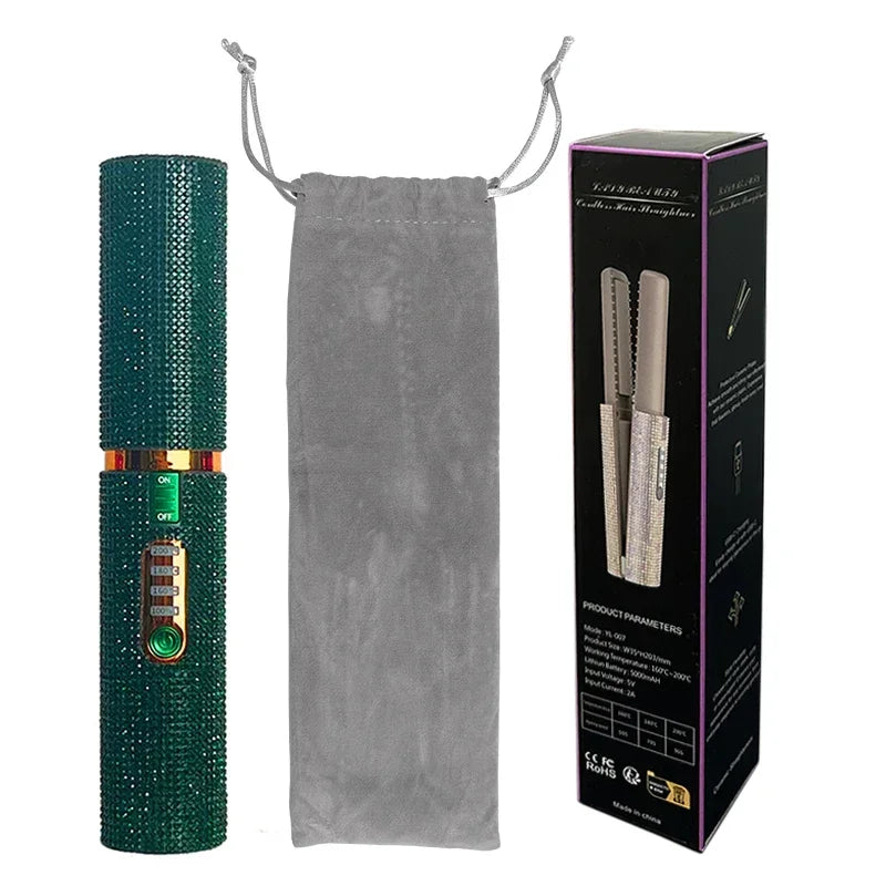 Lisseur Sans Fil Premium – Scintillante Verte